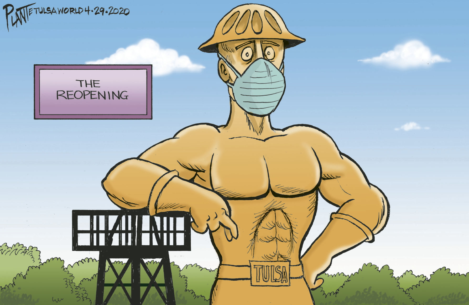 Bruce Plante Cartoon: Tulsa's Reopening